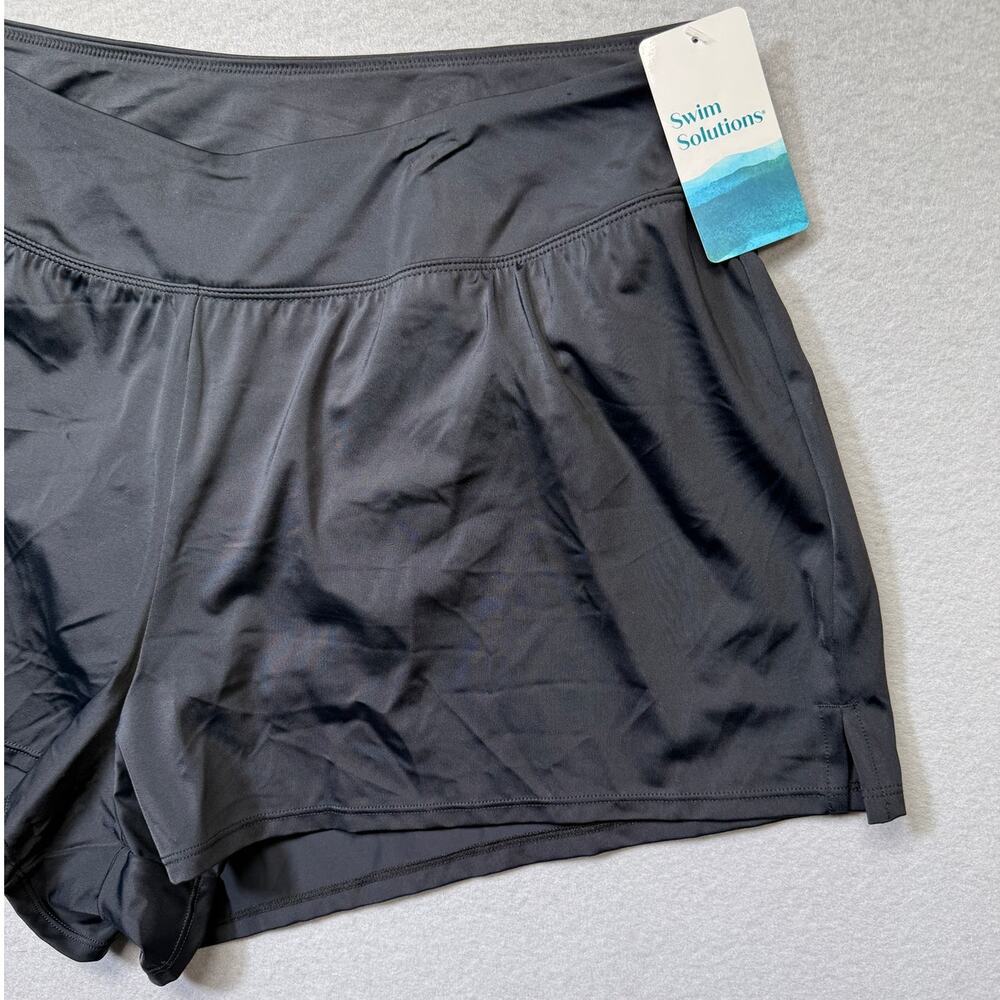 Swim Solutions Pull-on Swim Shorts Black 16W MSRP $64 - Picture 7 of 14